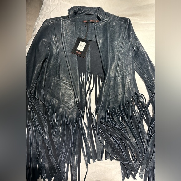 KATE MOSS X TOPSHOP Limited Edition Fringed Leather Jacket - Picture 16 of 17